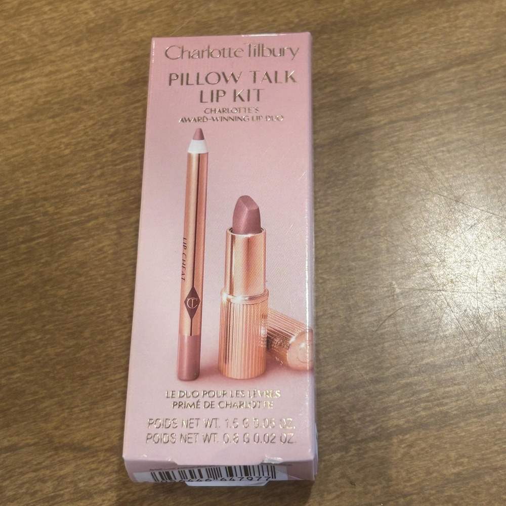 Charlotte Tilbury Pillow Talk Lip Kit 2 Pc Travel Pink Nude Lip Liner Lipstick